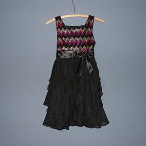 AMERICAN PRINCESS Sequin Soutache Ruffle Dress 10